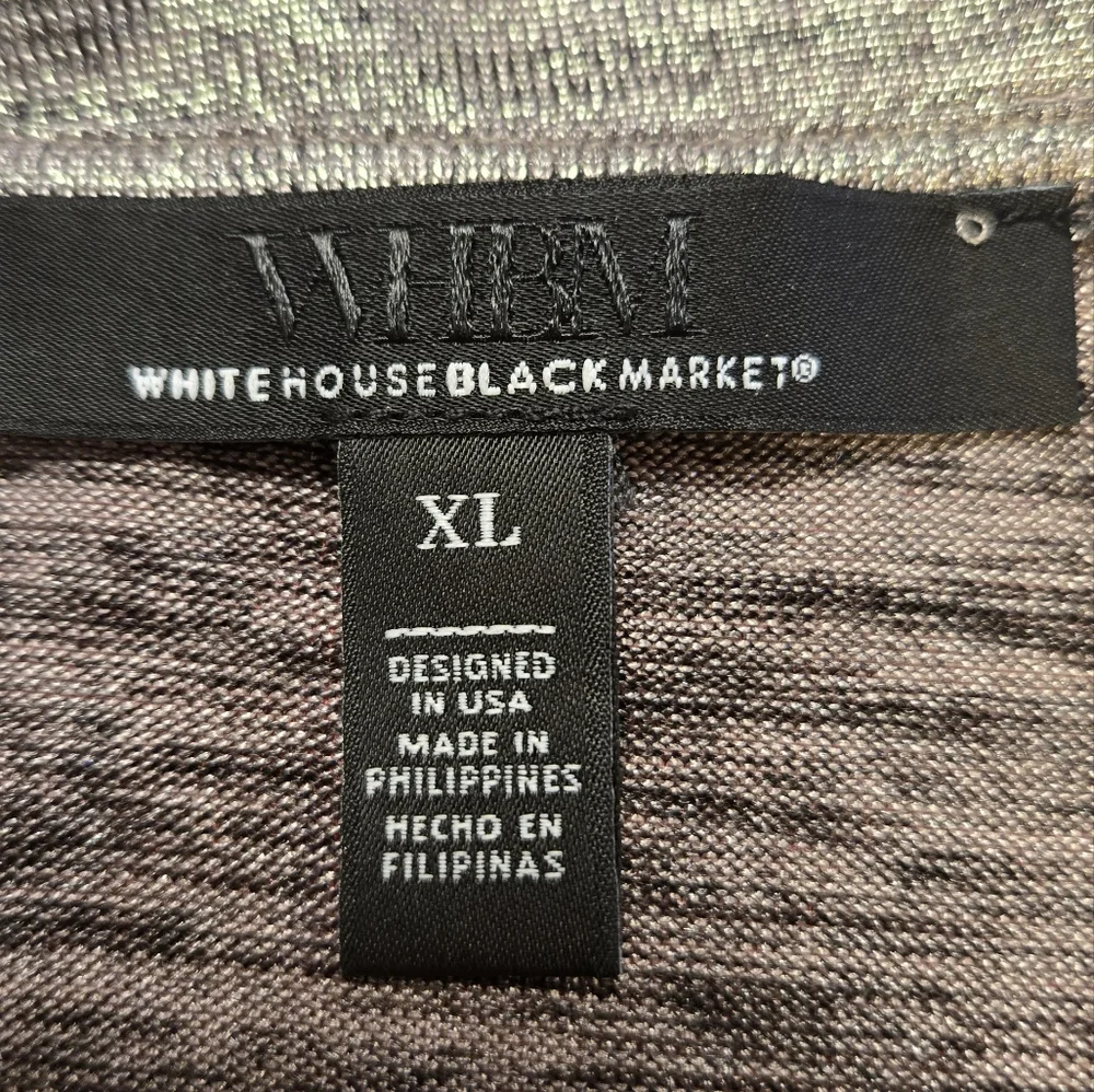 White House Black Market Gray Cap Sleeve Relaxed Tee - Picture 3 of 4